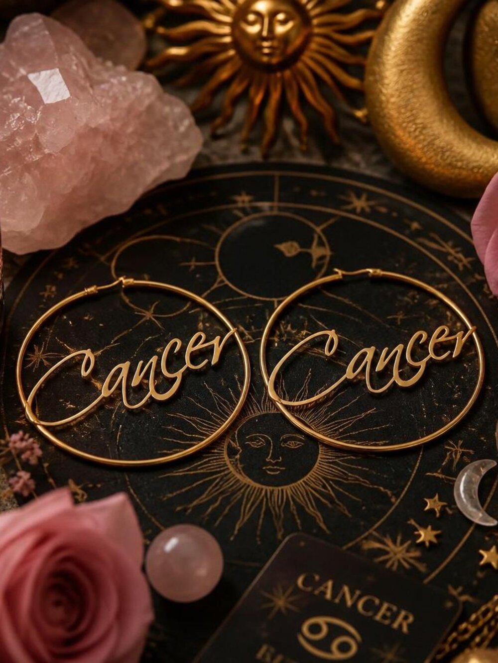 Large Hoop Earrings - Cancer